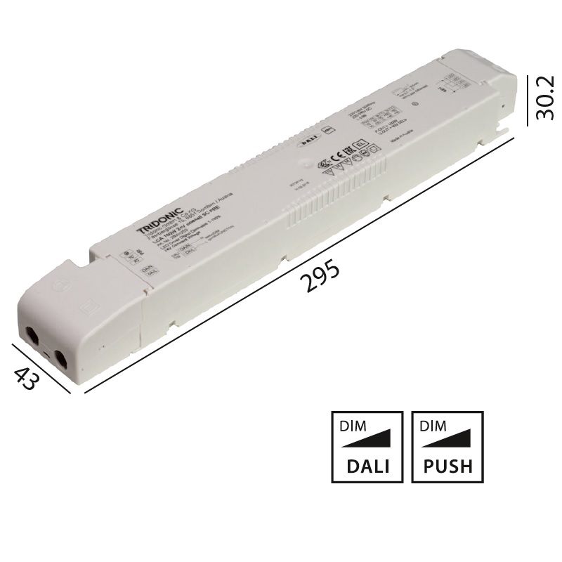 Konverter LCA 24V 100W Dali -switch-Dim weiss
230-240V/ L=295 x 43 x 30.2mm / IP20