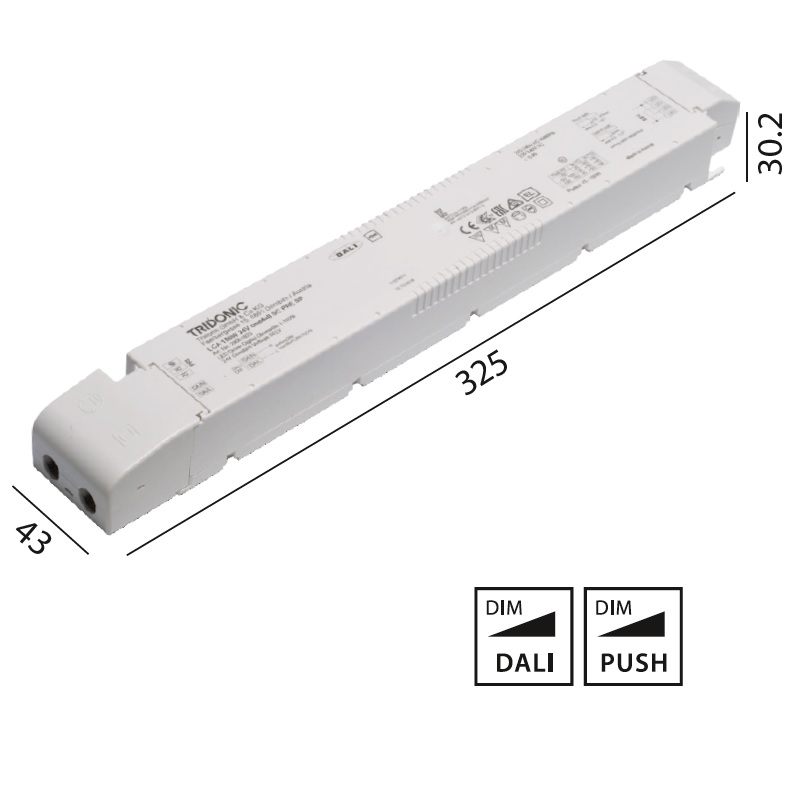 Konverter LCA 24V 150W Dali -switch-Dim weiss
240V/ DC L=325 B=43 H=30.2mm/ IP20