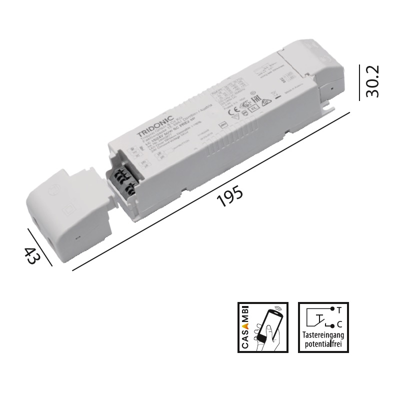 Konverter Box LCA 24V 35W Casambi-switch Dim weiss
230-240V/ L=220 x 87 x 65mm / IP56