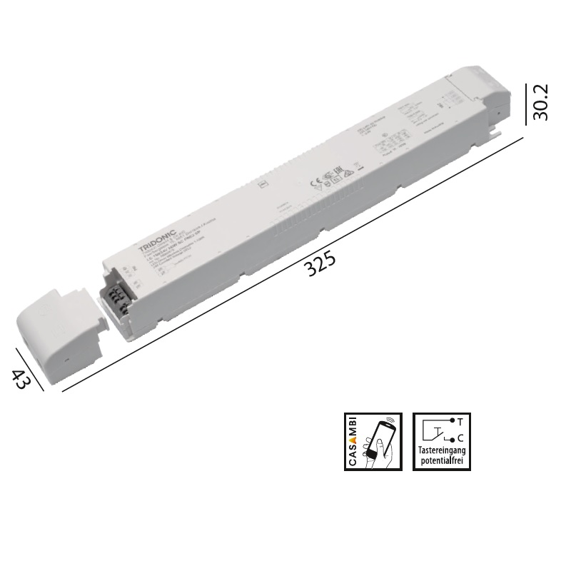 Konverter LCA 24V 150W Casambi -switch-Dim weiss
240V/ DC L=325 B=43 H=30.2mm IP20