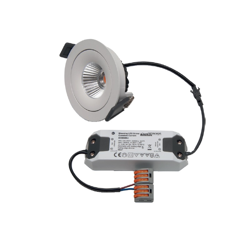 Einbaustrahler SET 6.1W D=95 36° schwarz rmatt
240V/DC 2700K 350mA 727lm CRI90 / IP44