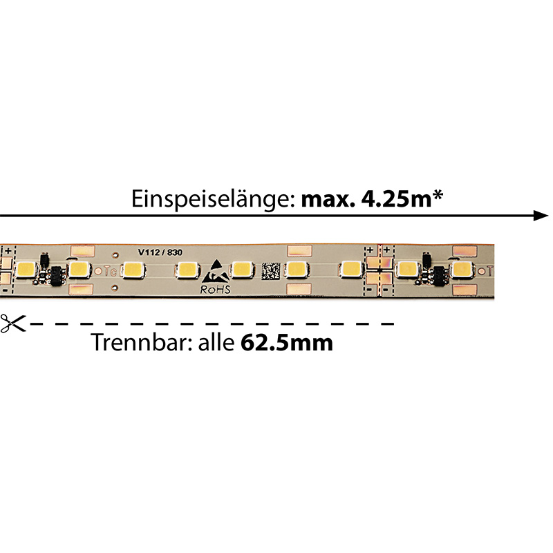 LED-Strip Prime-Flex 24V 22W/m 120° 
24V SMD 4000K 2910lm/m CR90 B=9.5mm H=1mm