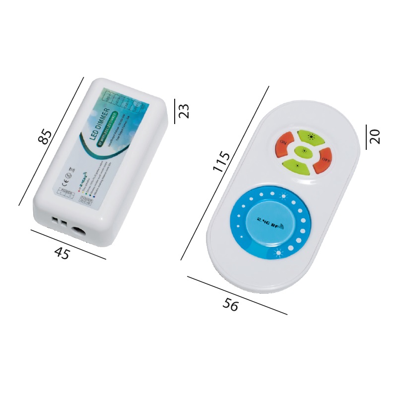 LED Kontroller ww 2x144W mit Fernbedienung weiss
DC 12V-24V / 2 Kanäle
