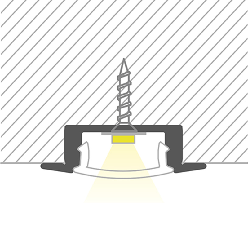 Einbauprofil INTRO 7 für LED alu eloxiert
B=23.3mm mit Laschen B=17.2mm H=8mm L=2500mm - Image 3