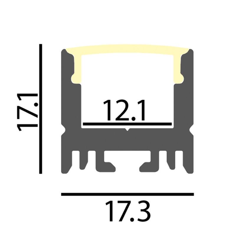 Aufbauprofil Cool 18 für LED alu eloxiert
B=17.3mm H=17.1mm L=3000mm - Image 2