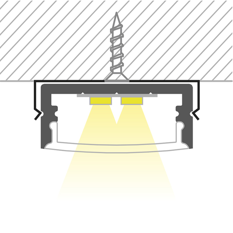 Aufbauprofil Profil EXTRO W für LED Strip alu eloxiert
H=10.5mm B=23.5mm L=4000mm - Image 3