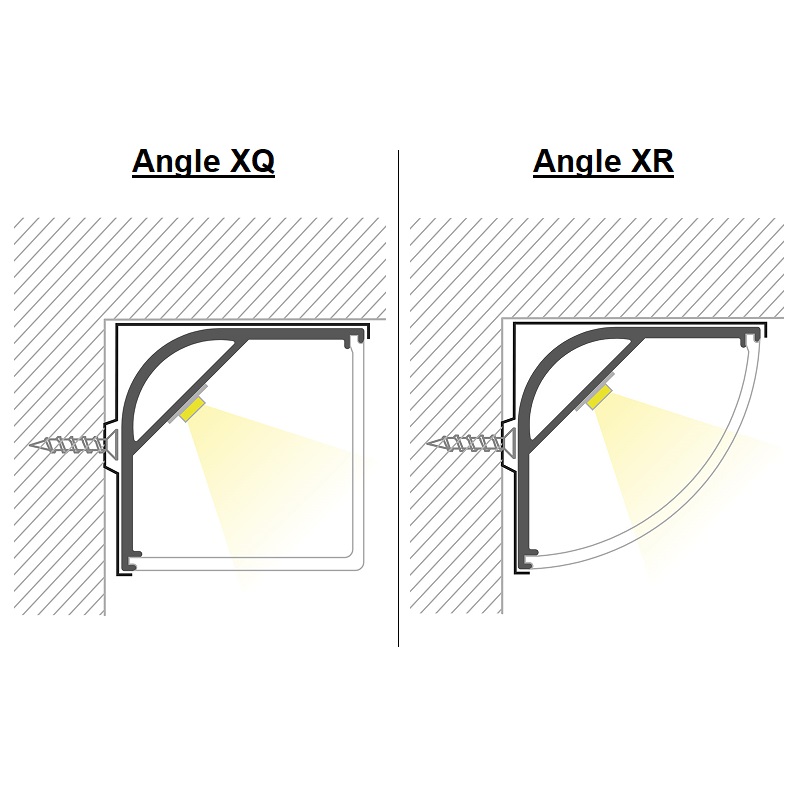 Aufbaueckprofil rund Angle XQ/XR für LED alu eloxiert
B=30mm H=30mm L=3000mm - Image 3