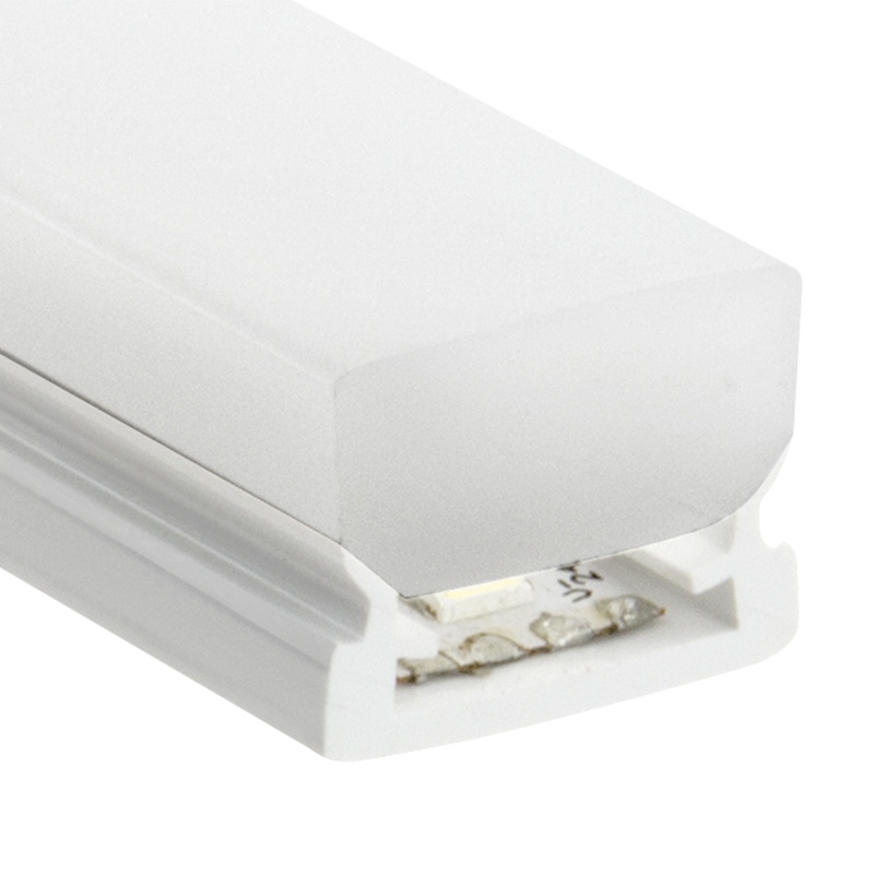Anbauprofil Plastico A für LED Bänder 10W / opal matt 
B=17.5mm H=13.5mm Innen B=12.5mm