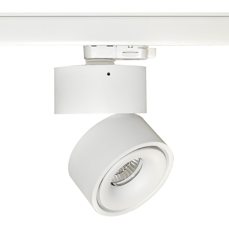 Schienenstrahler 3Ph.Turn out LED 1x9.3W 3000°K ws-sz
230V/500mA DC / D=100 H=103 IP20