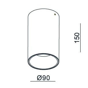 Deckenstrahler Tube Led 9.3W 50° starr schwarz
240V/1003lm CRI90 3000K D=90 H=150 IP20