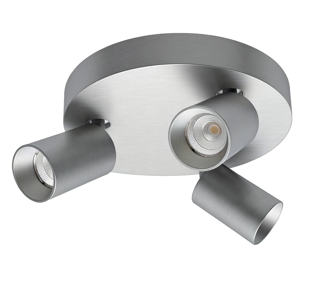 Deckenstrahler Minitube Trio Led 3x9.2W silberfarbig
240V/3x883m CRI90 3000K D=250 H=157