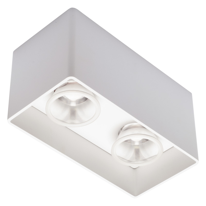 Anbaustrahler Rettangolo LED 2 x12W weiss matt
240V 2700K 2 x1139Lm CRI90 L=186 H=93 IP20
