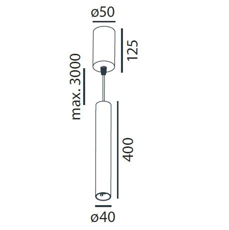 Pendelleuchte Tube 40 Led 6.2W silberfarbig
240V/657lm CRI90 3000K D=40 H=400 / IP20 - Image 2