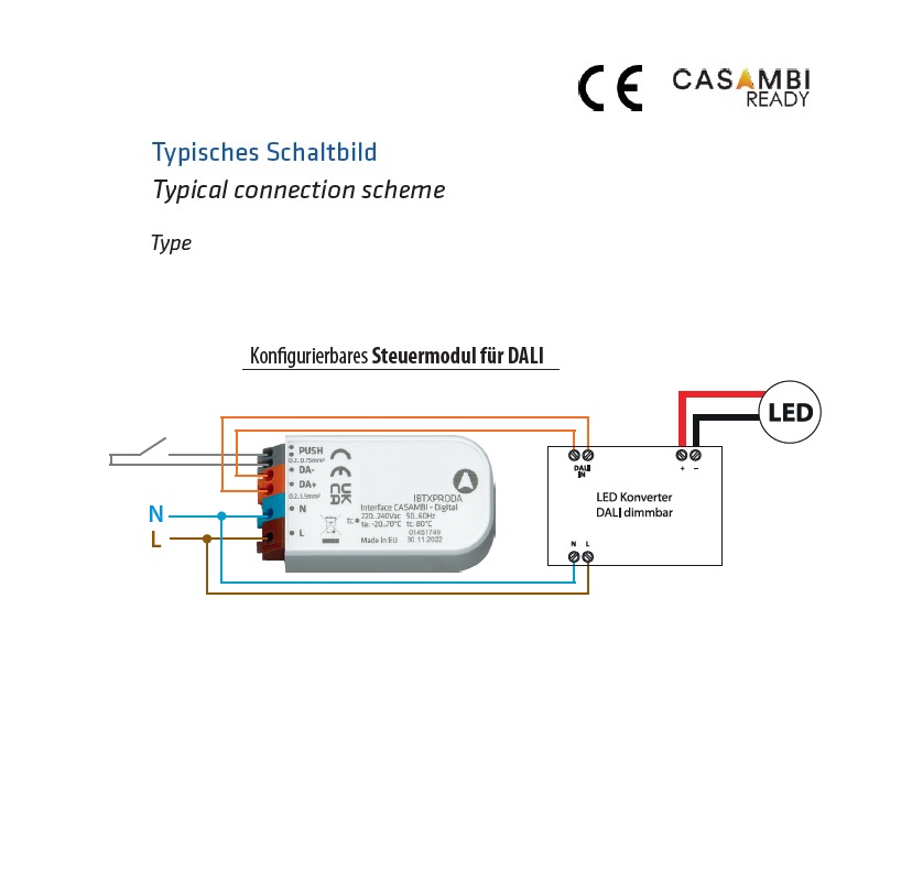 Casambi Steuermodul für DALI konfigurierbar
230V L=59 B=30 H=16mm / IP20 - Image 3
