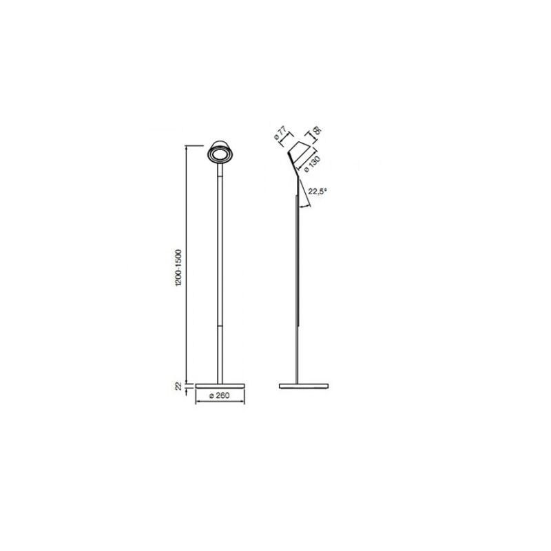 Stehleuchte lei mit Irisblende chrom/weissmatt
230V LED 9W 2700°K dimmbar touchless - Image 2