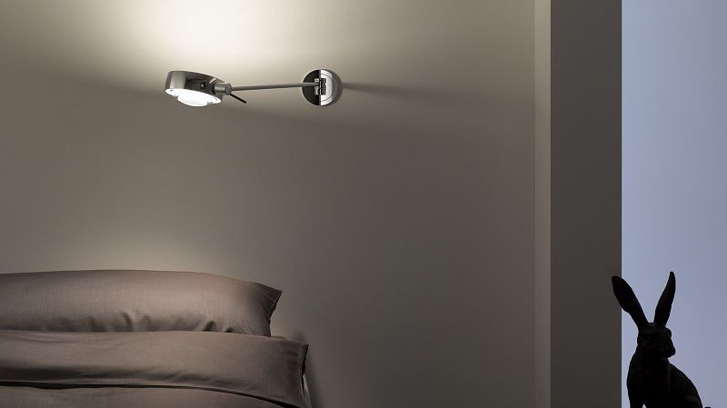 Wandleuchte LETTO LED Up links 20cm chrommatt Base weiss matt
UP Version inkl. Konverter - Image 6