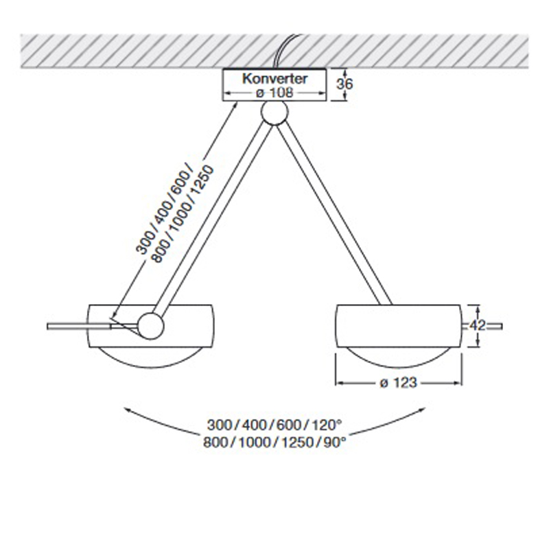 Deckenleuchte SentoLED soffitto due up E weiss matt
230V/2700K/CRI 97 2x26W H=40cm - Image 2