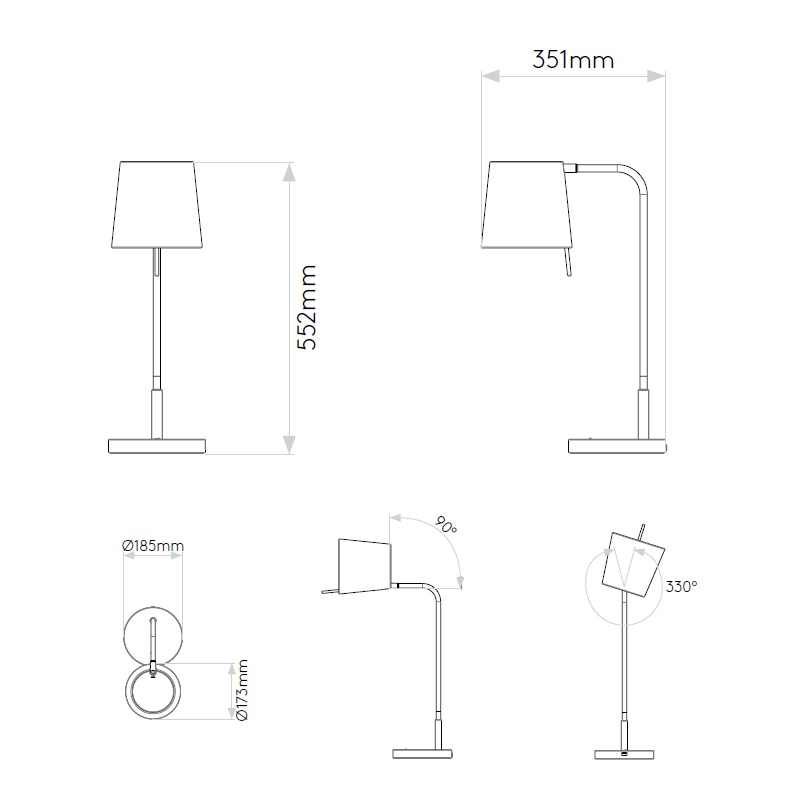 Tischleuchte Mitsu Table 12W bronze
230V, E27 /H=552 B=185 T=351mm/ IP20 - Image 2