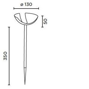 Bodenspiess Tee Shot zu Bodenleuchte SHOT anthr.
H=350 D=130 H= Schale 50mm