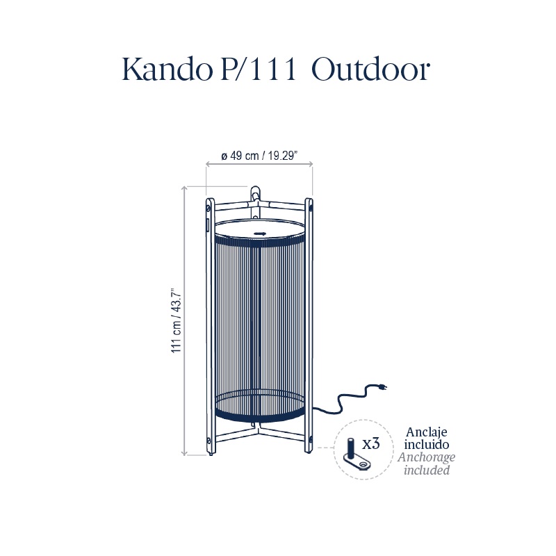 Stehleuchte Kando P/76 Outdoor Marrón - Teka
240V/39W 4300Lm D=49cm H=76 / IP44 - Image 2