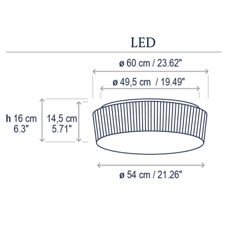 Deckenleuchte Planfonet 60 17W crema
240V /2700K 5400Lm D=54 H=16cm IP66 - Image 2