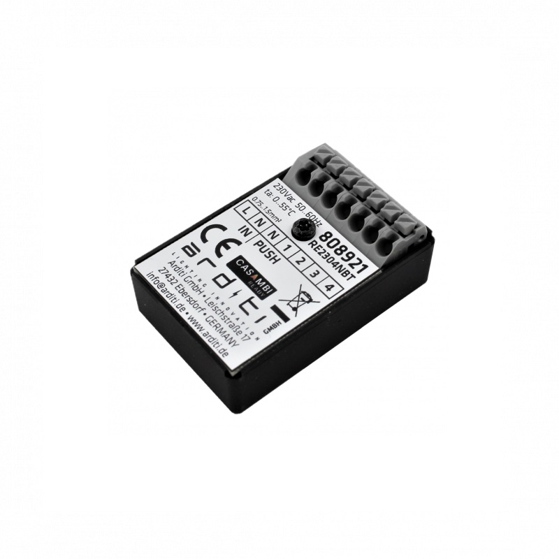Casambi Mini UP-Funk-Sender für Einbau 4Kanal
240V/ L=45 B=29mm H=13 / IP20