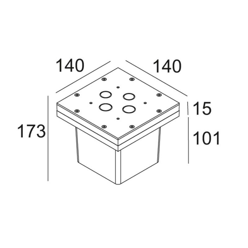 CBOX T50 Bodenbüchse mit Trafo 50W
inkl. 2xPG 13.5, 1xPG 11, IP 67
