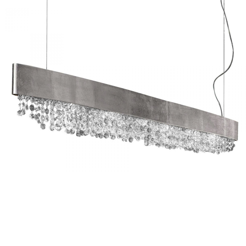 Hängeleuchte Olà S6 oval LED, 160cm blattsilber
230V/ 3000K D=160x14cm H=20cm
