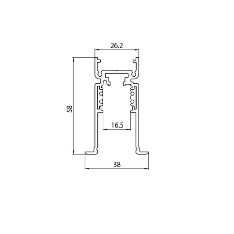 Einbaustromschiene Magneto 05/ 48V L=2m schwarz
DC 48V/B=38 ET=58 EB=26.2mm IP20 - Image 2