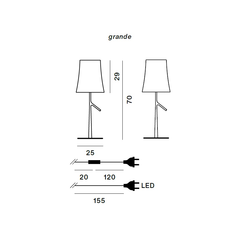 Tischleuchte Birdie LED grande 8.4W weiss
240V 2700K 655Lm D=25 H=70 / IP20 - Image 2