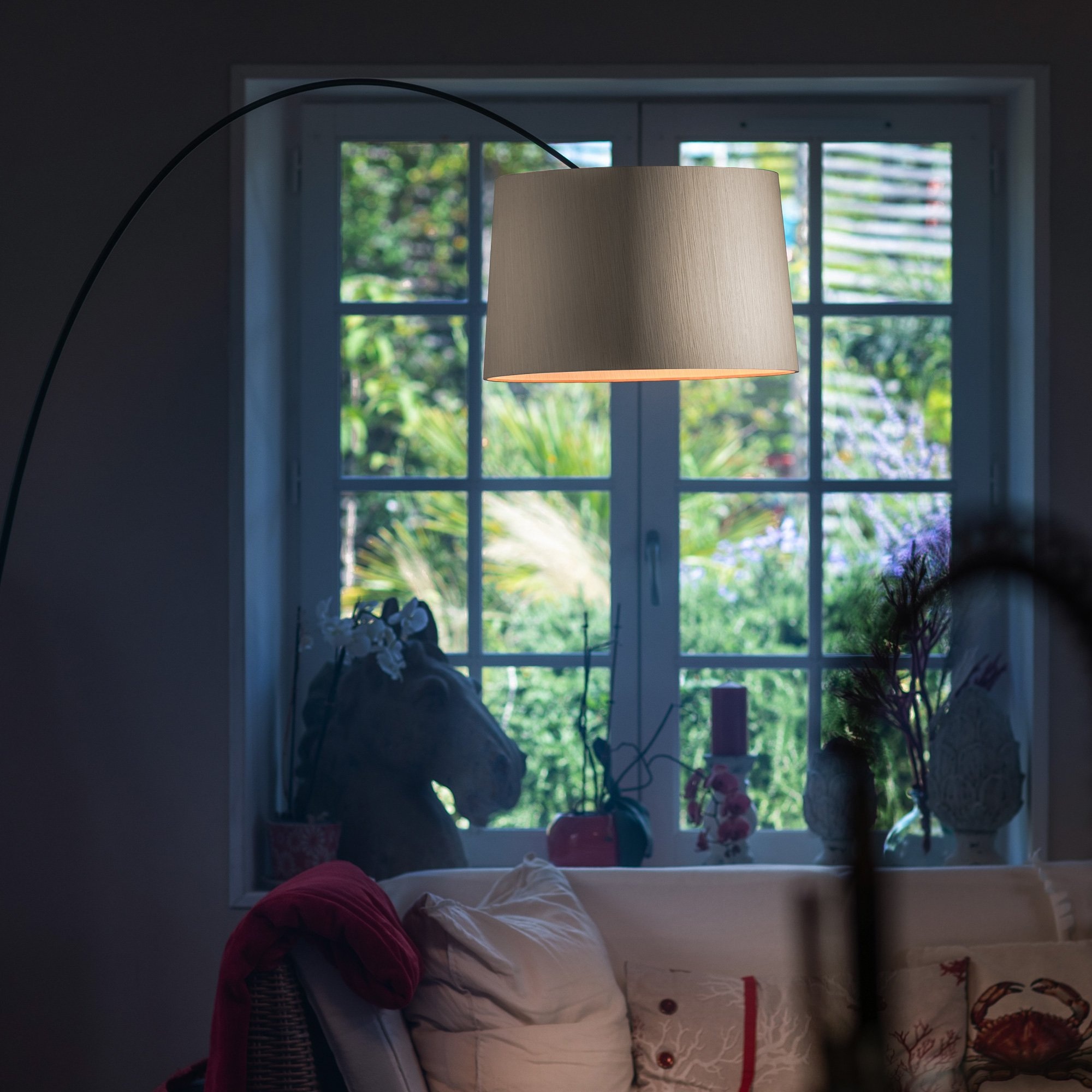 Steh-Bogenleuchte Twiggy ElleLED MyLight Eiche
240V/ 28W 3840lm RF-Schirm D=46cm/ IP20 - Image 6