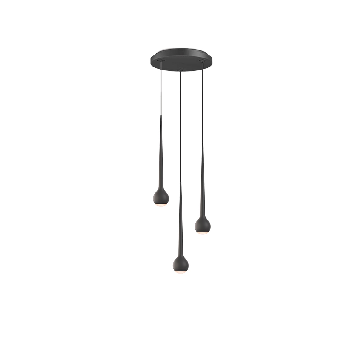Pendel Falling Sun Chandelier Three schwarzmatt
230V 3x14W 5100m CRI90 L= 60cm H=45 /IP20