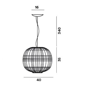 Hängeleuchte Tartan E27 weiss
230VAC E27 1x21W LED 2700K D=400 H=350mm - Image 2