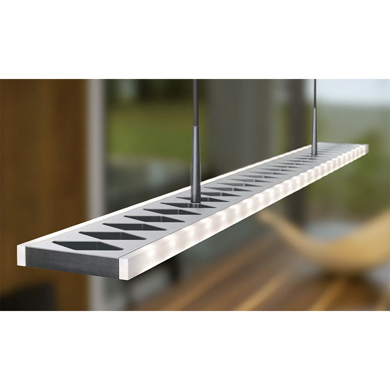 Hängeleuchte Rhombus LED 65W 2700K schwarz elox.
230V 4000lm L=1235mm stufenlos dimmbar