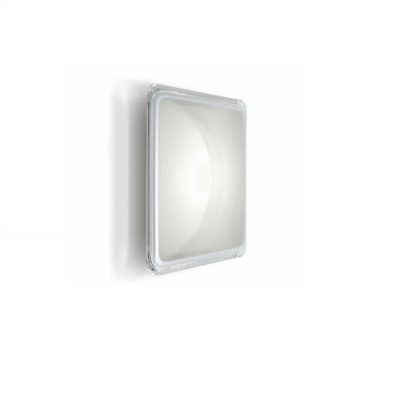 Decken-Wandleuchte Illusion weiss/transp. 
230V/3000K 17W 1440lm B=230 x230 xH=40mm IP40