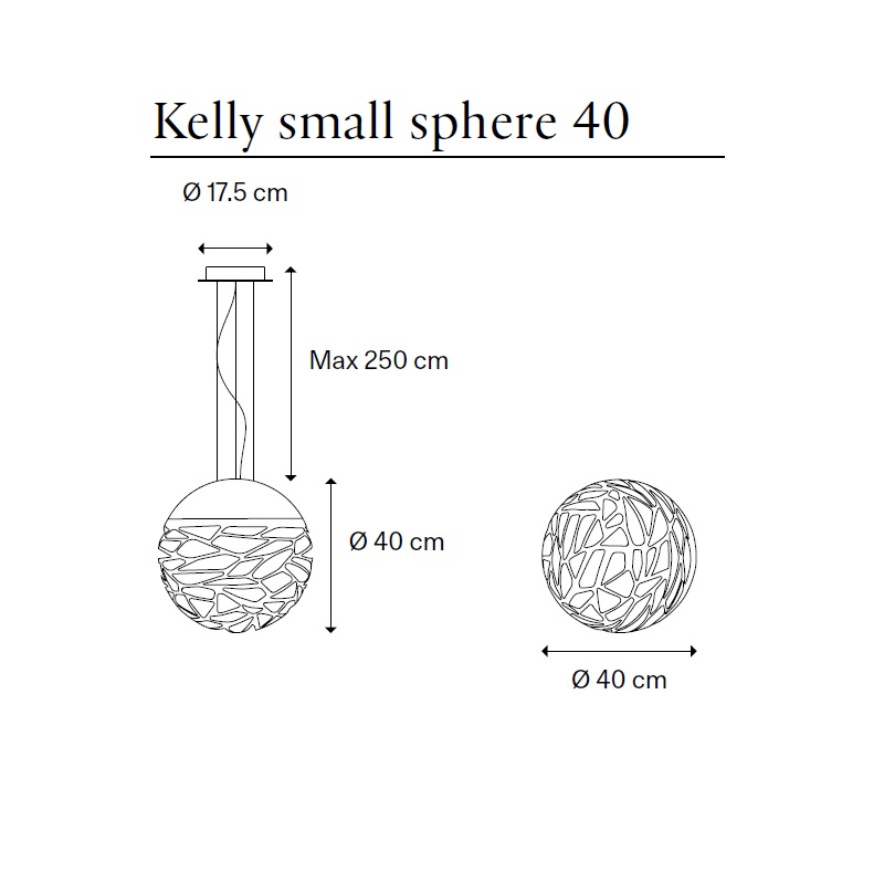 Hängeleuchte Kelly Small Sphere D=40 cm bronze
230V 3 x E27 max 23/46Watt IP40 DIM - Image 2