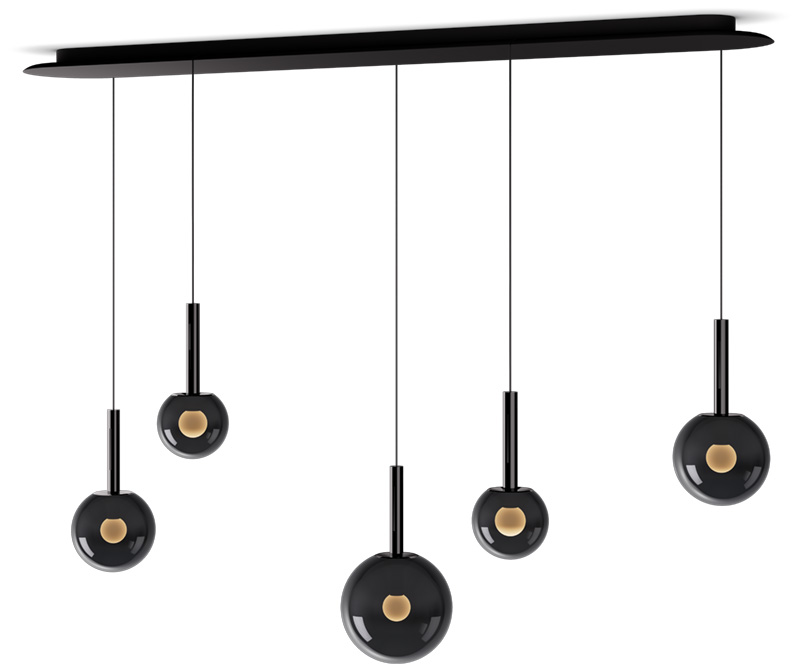 Pendelleuchte Luna Sospeso cloud 5L fix AIR dark chrome
240V /2700-4000K 45W CRI 97 IP20