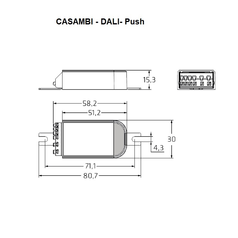 Casambi Steuermodul für DALI konfigurierbar
230V L=59 B=30 H=16mm / IP20 - Image 2