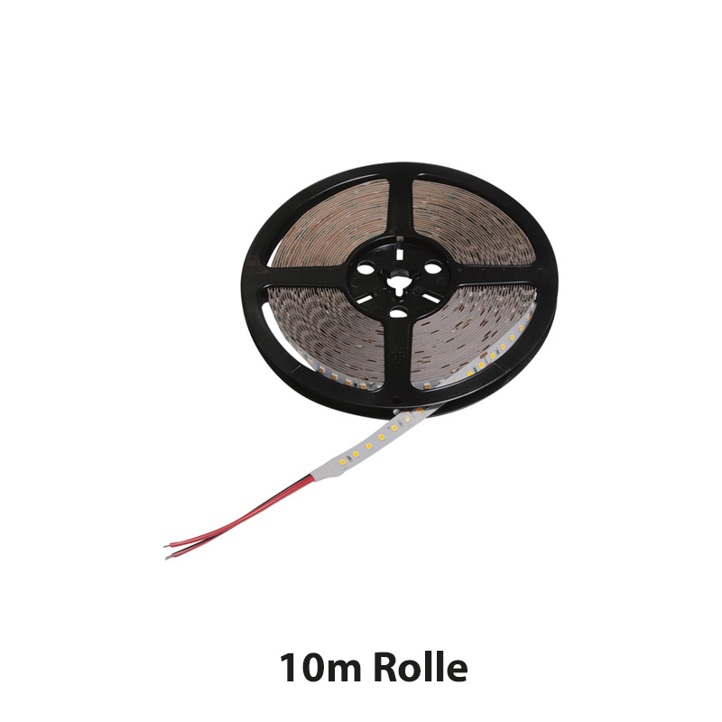 LED-Strip Flex 10m Rolle 24V 4.8W/m 8mm warmweiss
230V 24V SMD 3000K 325lm/m B=8mm  H=3