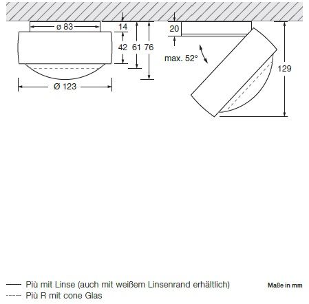 Deckenstr. Piu alto S80 80° LED 26W 2700K rosegold
230V/26W 1140lm 2700°K CRI97 IP20 - Image 2