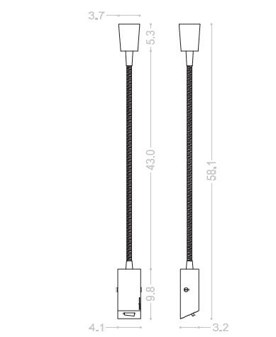 Wandleseleuchte LEDDI Led 3W 3000°K nickel glanz
230V/ L= 580 3000°K 30° / IP20 - Image 2