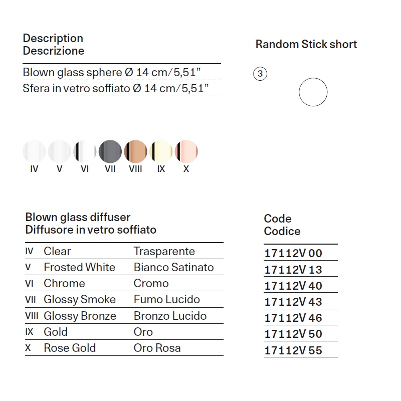 Glas D=14cm für Random Stick transparent
Armatur mit Kabel nicht enthalten