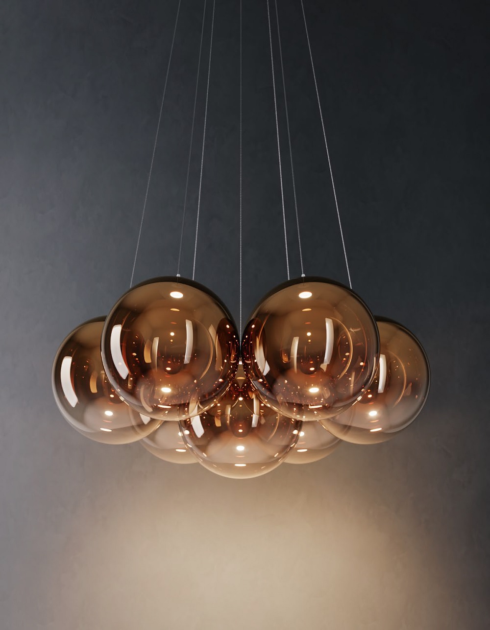 Einzelpendel Random Solo 28  glossy bronze
DC 3W 350mA 2700K 450Lm D=28cm IP20