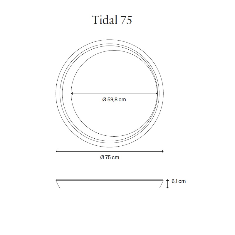 Deckenleuchte Tidal 75 / 46W schwarz matt
230V 2700K 8589Lm D=75 H=6.1cm IP20 - Image 2