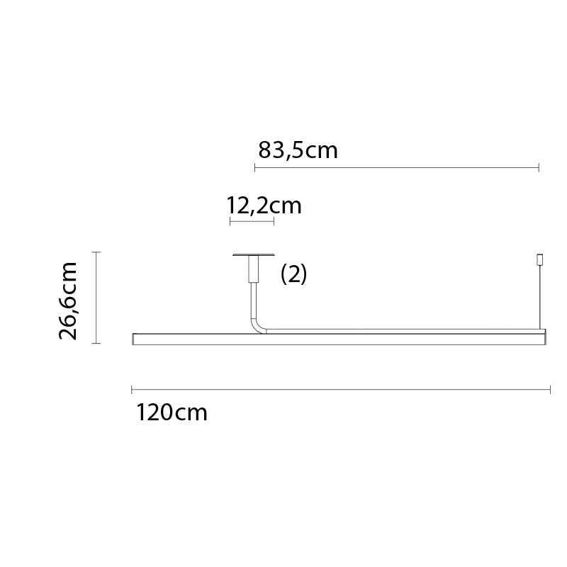 Pendelleuchte AMBROSIA 120 mattgold
24V LED 19,2W 2700K 2028Lm L=120 H=26,6cm IP20 - Image 2