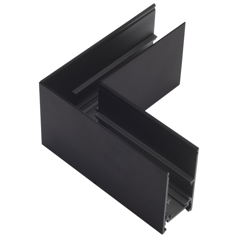 Eckstück 90° XL horizontal Stromschiene Magneto schwarz matt
L=100mm H=53.7 B=26.2mm IP20