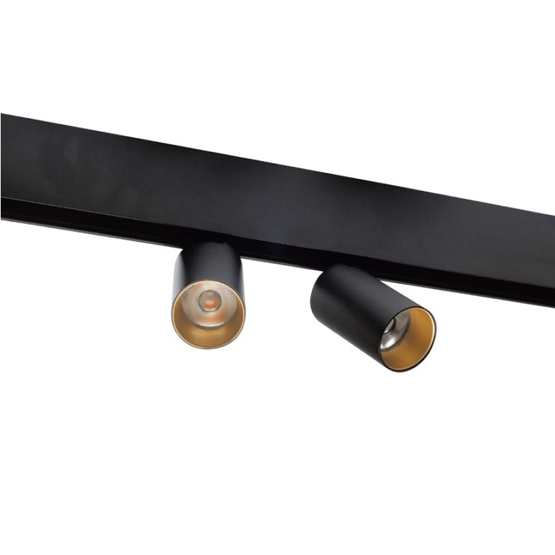 Magneto Duo Schienen-StrahlerTube 40  schwarz-gold
DC48V 15W 3000K 2x668Lm L=90H=105