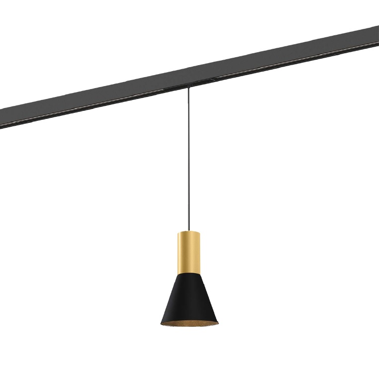 Pendelleuchte Odrey 1.3 on Track 7W gold-schwarz
48V 2700K 485Lm CRI90 H=160 D=100mm IP20