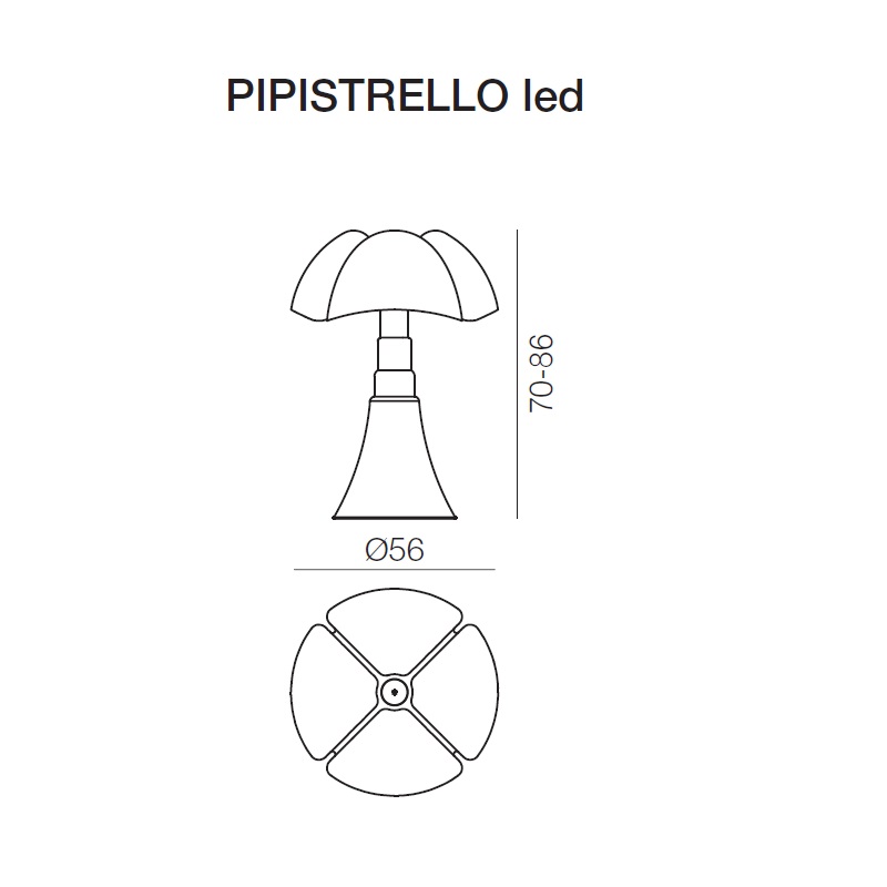 Tischleuchte Pipistrello E14 weiss glanz
240V/4 xE14 4.5W / D=55 / IP20 - Image 2