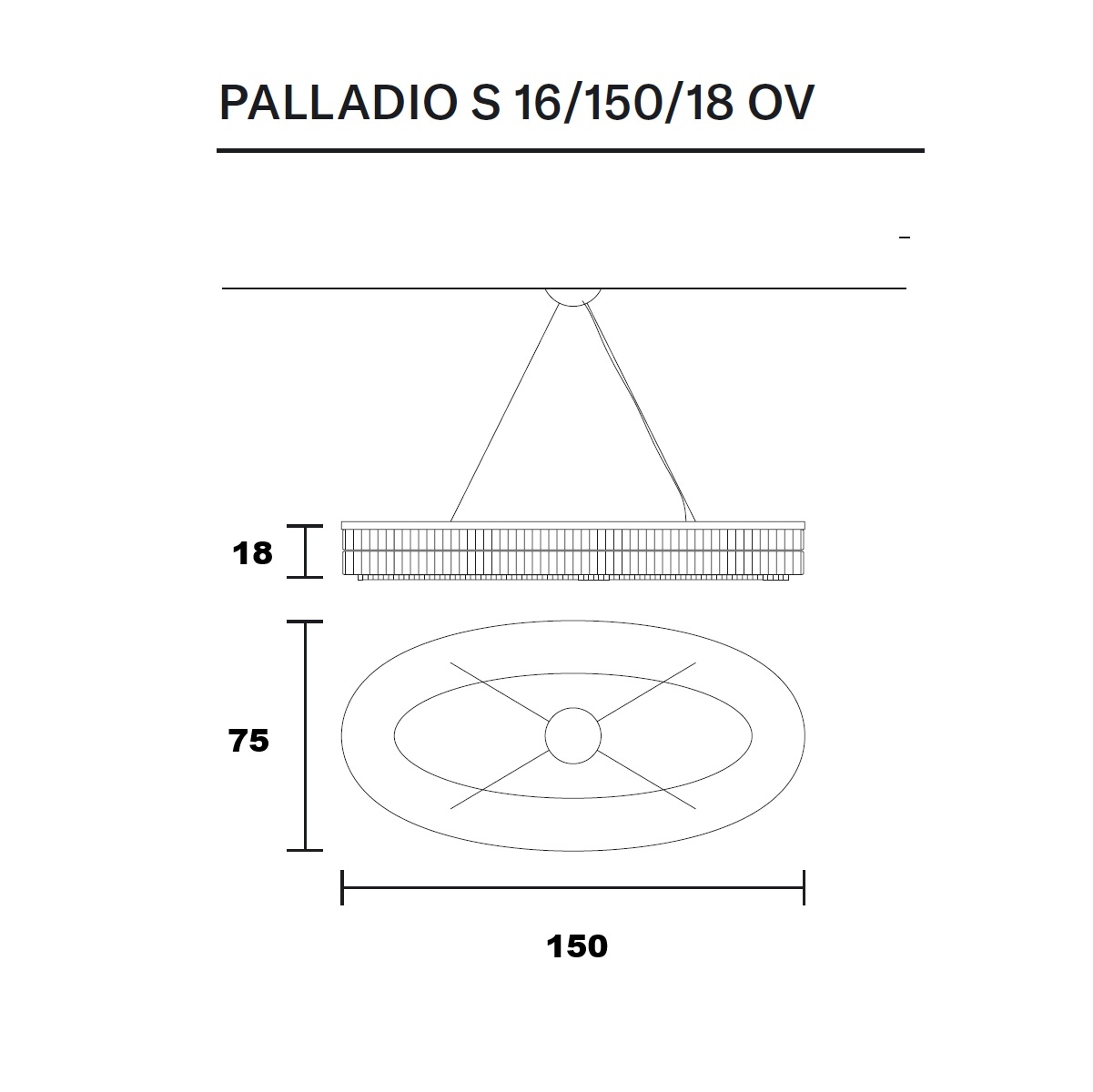 Pendelleuchte PALLADIO S8 rund Black Fumé
230V/ 16 x E27 L=150cm B=75 H=18cm IP20 - Image 2